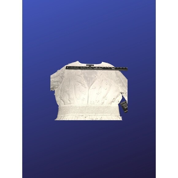 BOSTON PROPER Mixed Media Lace Overlay MAXI Dress, WHITE, Women's Size S, NWT - Picture 8 of 9